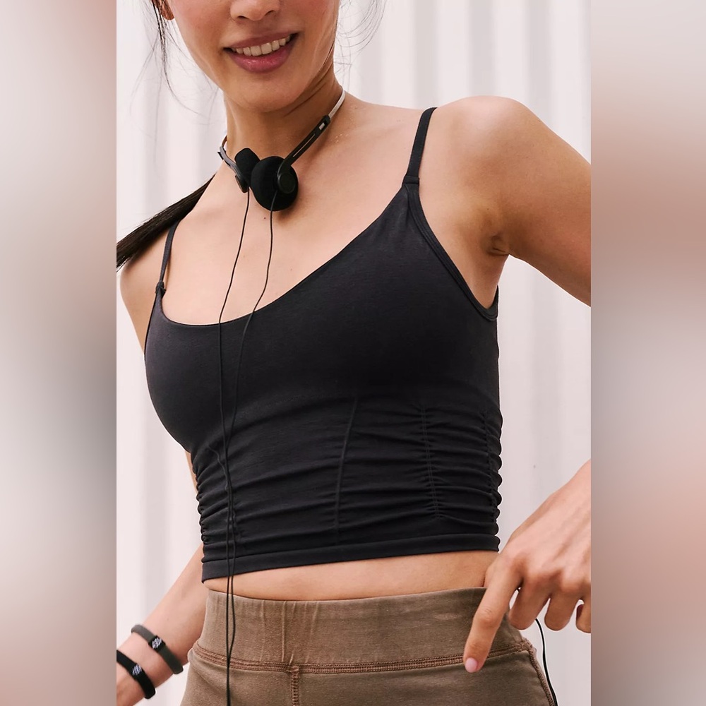 Free People Good Karma Ruched Crop Tank